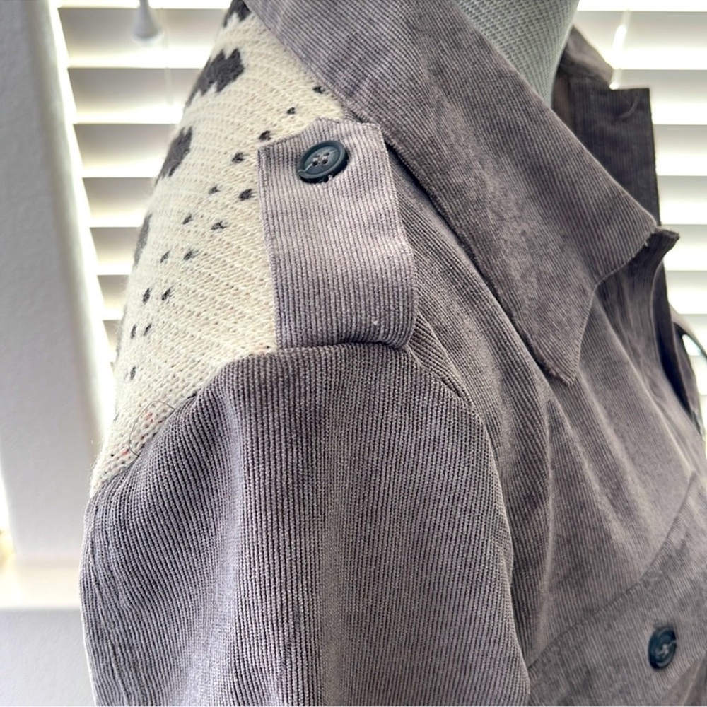 Stone Washed Contrast Aztec Shacket - Picture 4 of 7